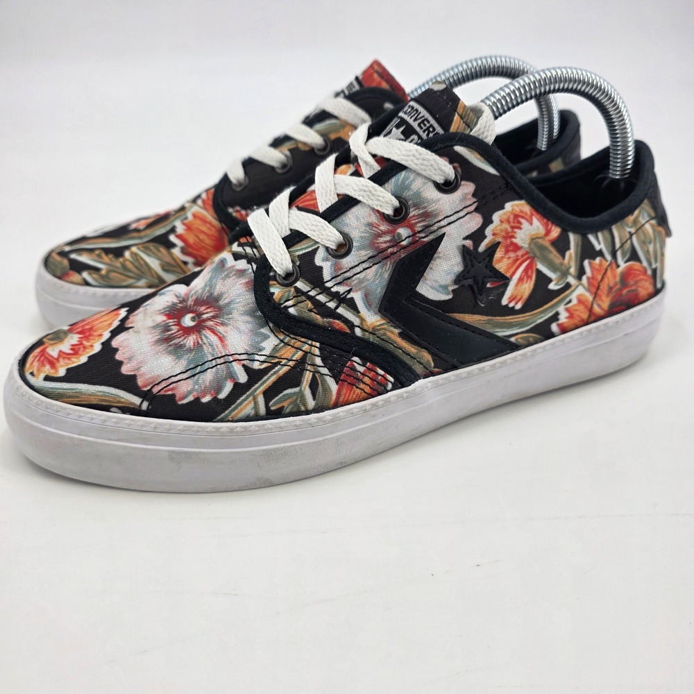 CONVERSE CONS ZAKIM OX SNEAKERS WOMENS SIZE 9.5 MENS 8 LOW BLACK FLORAL TROPICAL